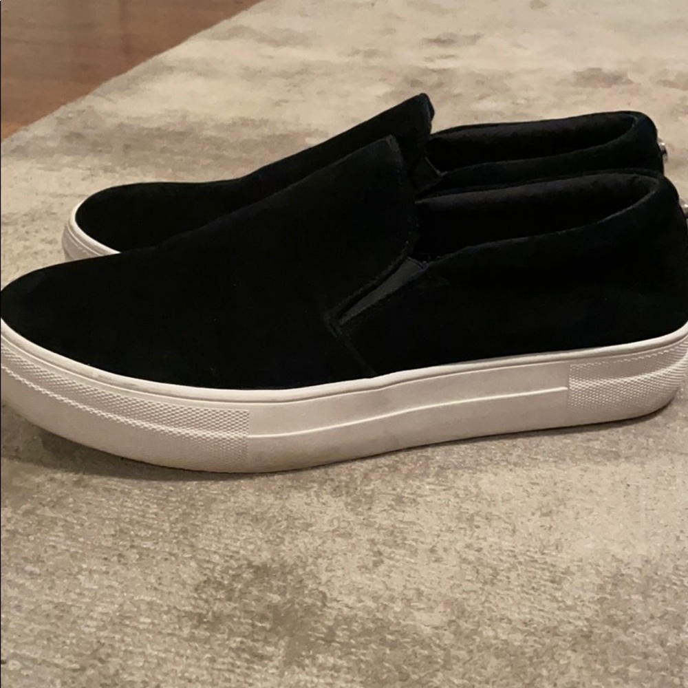 Steve Madden Suede Black Slip Ons